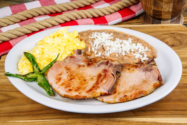 Breakfast Pork Chops Plate